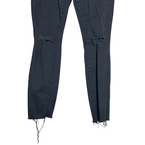 MOTHER Looker Ankle Fray Skinny Jeans SIZE 25 Guilty as Sin Black Denim - Picture 12 of 13